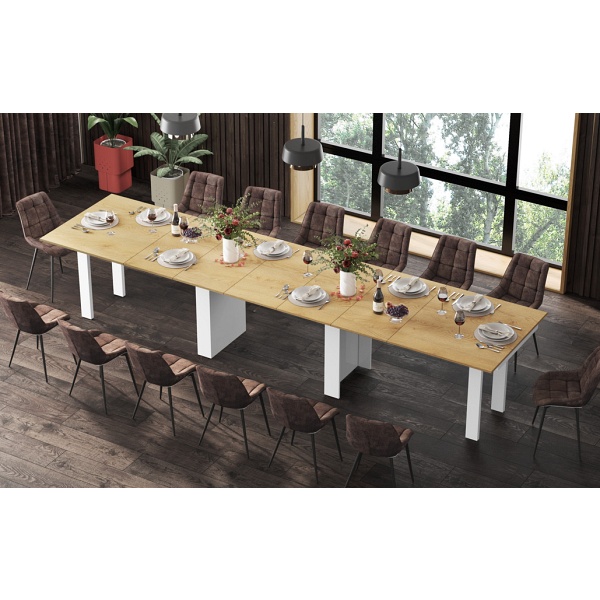 Stół rozkłady MAGRO 170 - Wariant Kolorystyczny: Dąb słoneczny / Biały - Hubertus